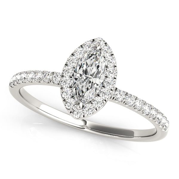 1.0 CT Marquise Diamond Halo Engagement Ring