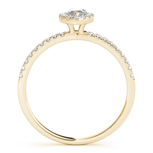 18K Yellow Gold Marquise Diamond Engagement Ring