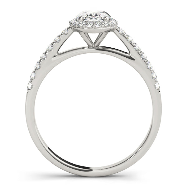 Oval Diamond Halo Engagement Ring