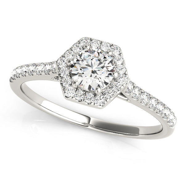 Round Diamond Halo Engagement Ring