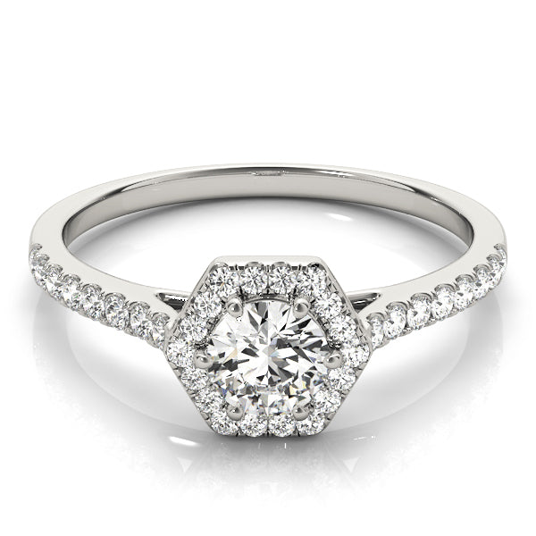 Round Diamond Halo Engagement Ring