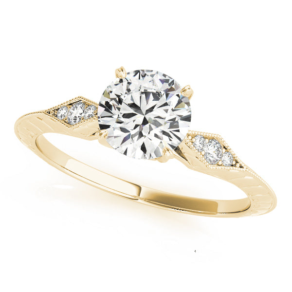 14K Yellow Gold Vintage Diamond Engagement Ring