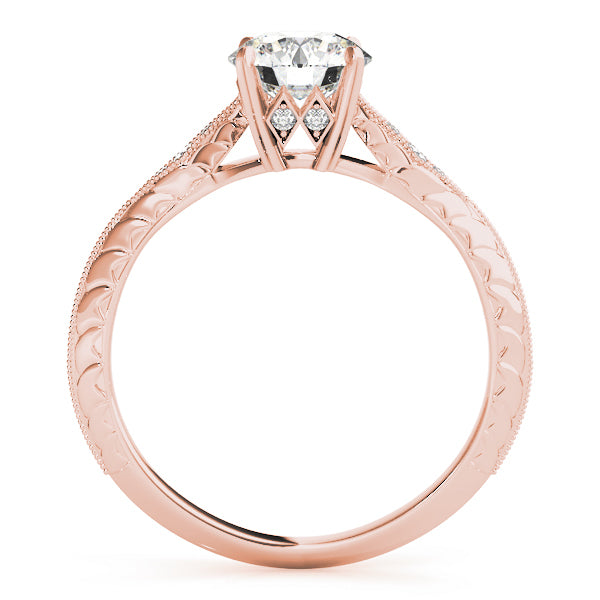 14K Rose Gold Diamond Vintage Engagement Ring