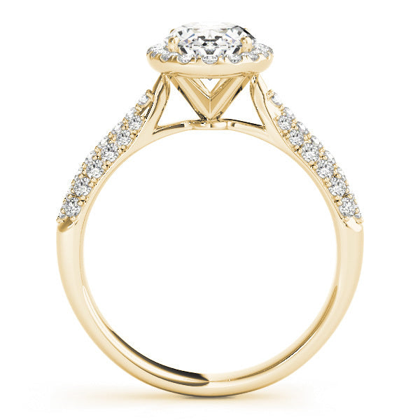 18K Yellow Gold 0.5ctw Oval Diamond Halo Ring