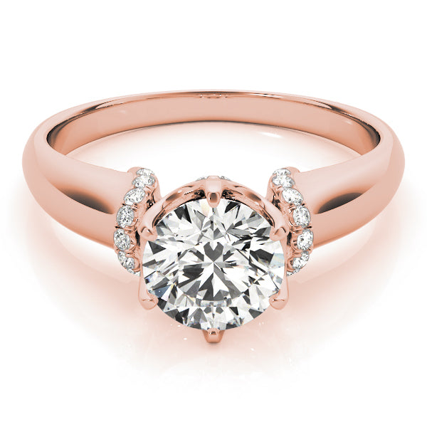 14K Rose Gold Vintage Diamond Engagement Ring