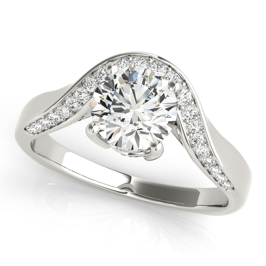 0.5 CT Round Diamond Single Row Ring