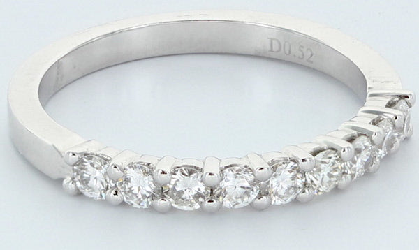 Platinum Nine-Diamond Shared-Prong Wedding Band
