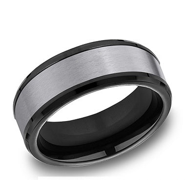8mm Dark Tantalum Men's Wedding Band