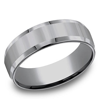 7mm high-polish beveled-edge Tantalum Men's Wedding Band