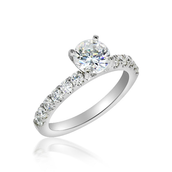 Solid Split-Prong High-Quality Diamond Engagement Ring Setting
