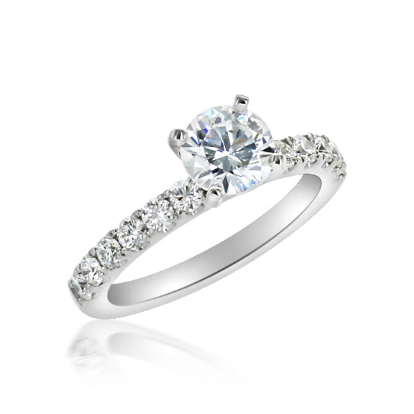 Solid Split-Prong High-Quality Diamond Engagement Ring Setting