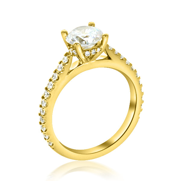 Washington Diamond Collection Hidden Halo 18kt Yellow Gold Diamond Engagement Setting