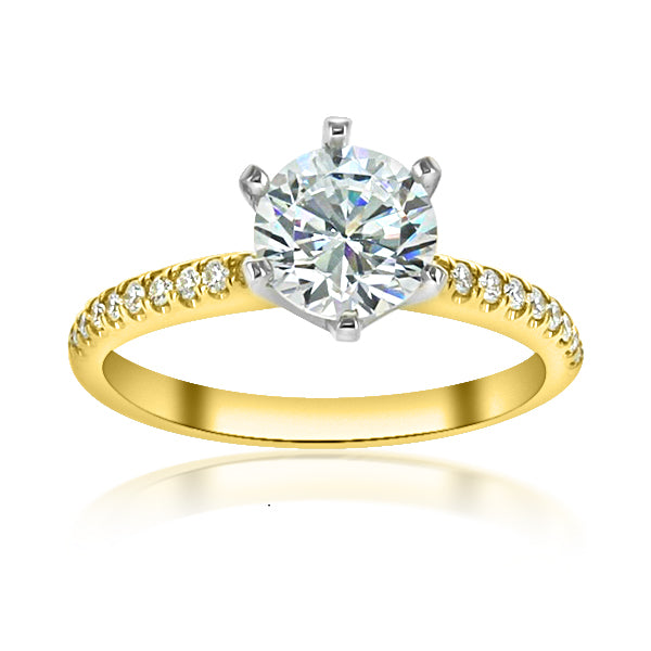 18kt Yellow Gold Washington Diamond Collection Engagement Ring Setting with Platinum Head
