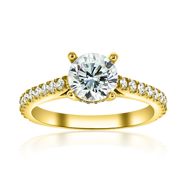 Washington Diamond Collection Hidden Halo 18kt Yellow Gold Diamond Engagement Setting