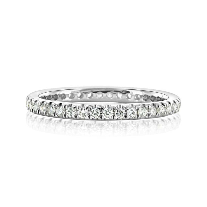 0.41 Carat Diamond Prong-Set 14K White Gold Wedding Band