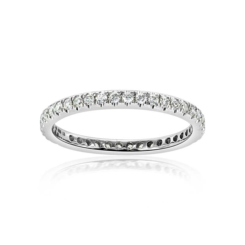 0.41 Carat Diamond Prong-Set 14K White Gold Wedding Band