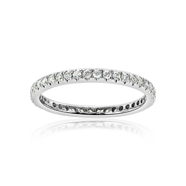 0.41 Carat Diamond Prong-Set 14K White Gold Wedding Band
