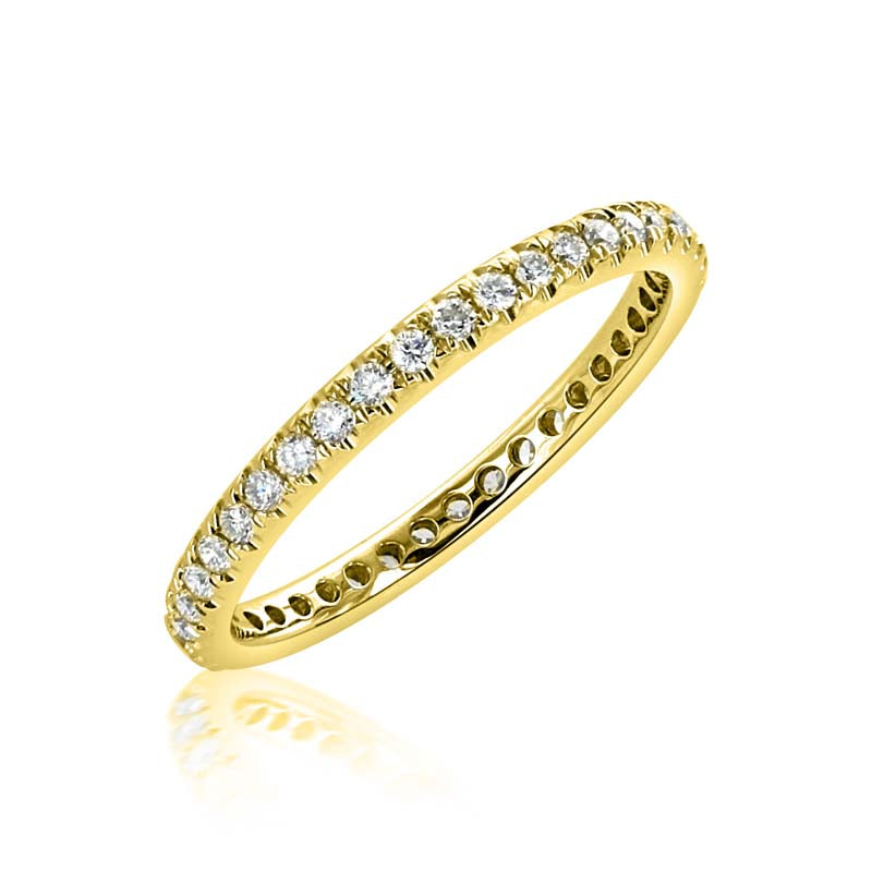 14kt Yellow Gold Prong-Set Diamond Wedding Band