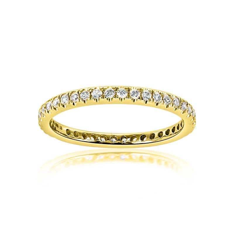14kt Yellow Gold Prong-Set Diamond Wedding Band