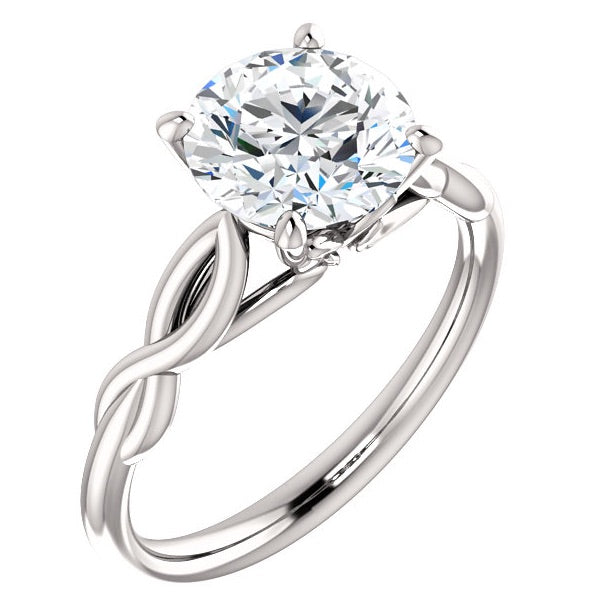 Braided White Gold Solitaire Setting