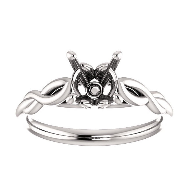 Braided White Gold Solitaire Setting
