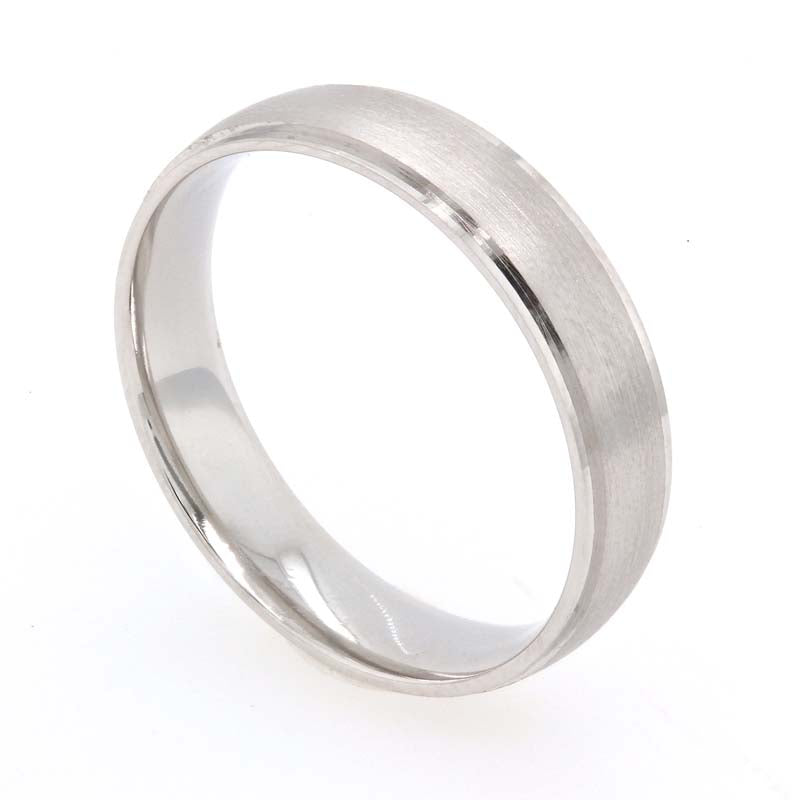 5mm Platinum Satin Center / Mirror Finish Flat Edges