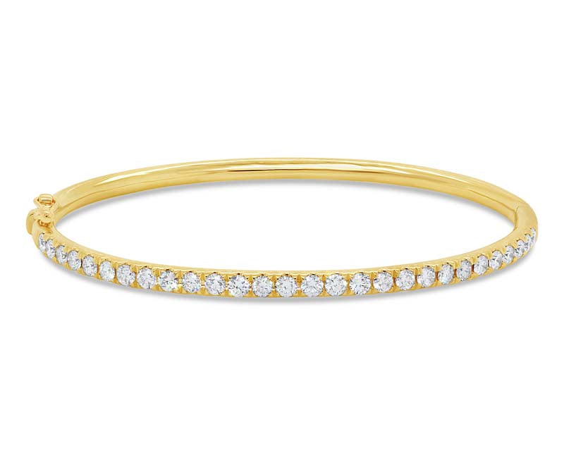 14K Yellow Gold Diamond Bangle Bracelet