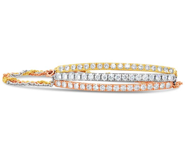 18k Yellow Gold Curved Bar Diamond Bracelet