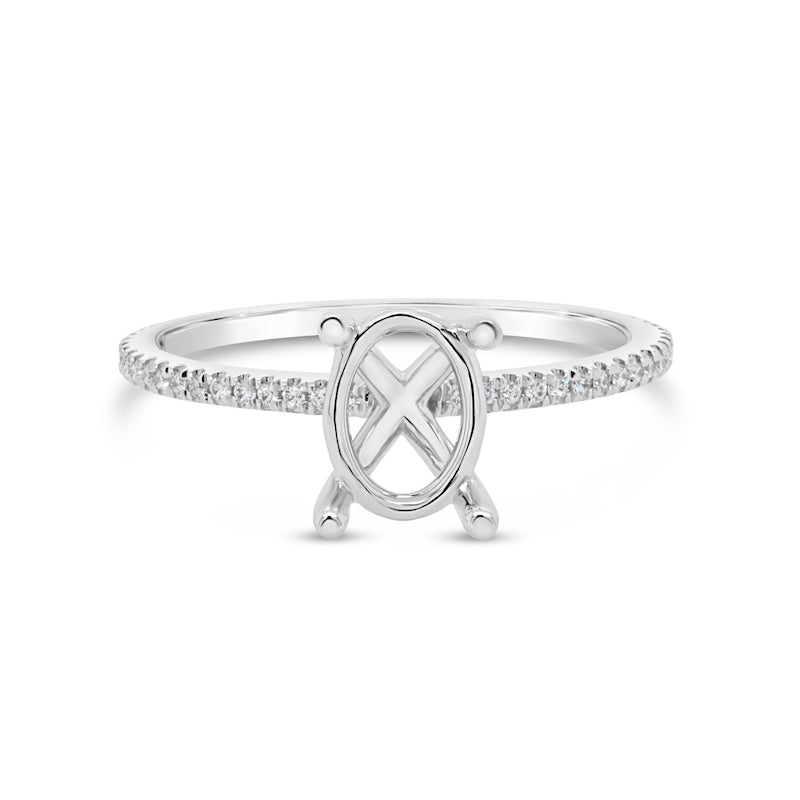 Armadani 18kt White Gold Straight Line Diamond Engagement Mounting