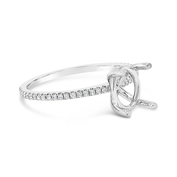 Armadani 18kt White Gold Straight Line Diamond Engagement Mounting