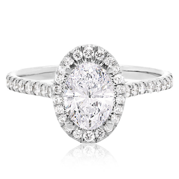 Oval 0.34 CT  18KW Halo Engagement Setting | Washington Diamond