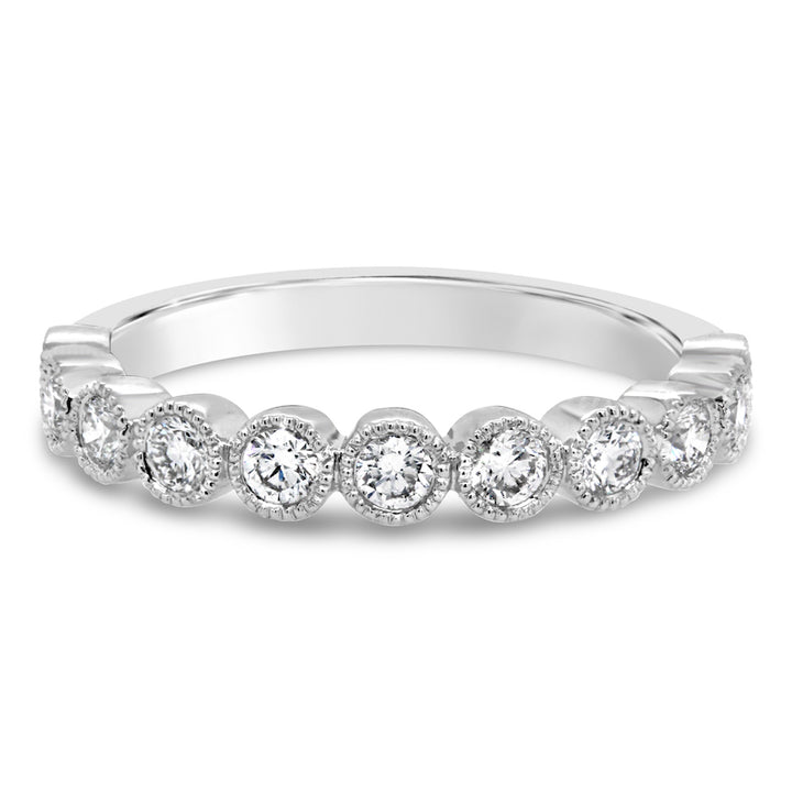 14kt White Gold Bezel-Set Diamond Wedding Band