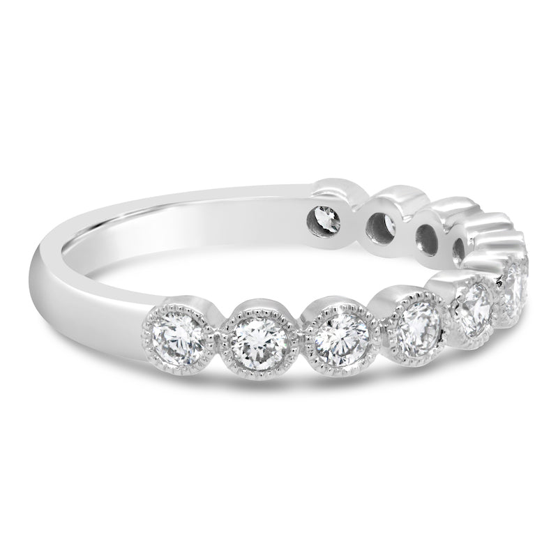 14kt White Gold Bezel-Set Diamond Wedding Band