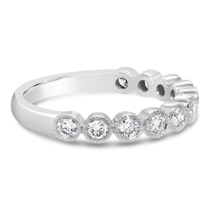 14kt White Gold Bezel-Set Diamond Wedding Band