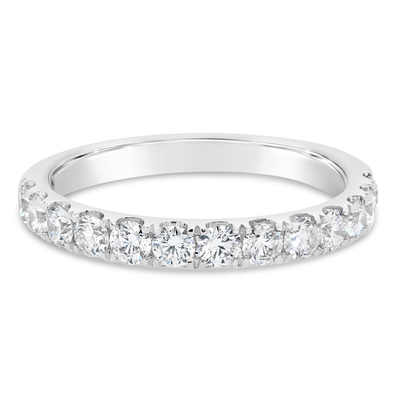 14kt White Gold Prong-Set Diamond Wedding Band