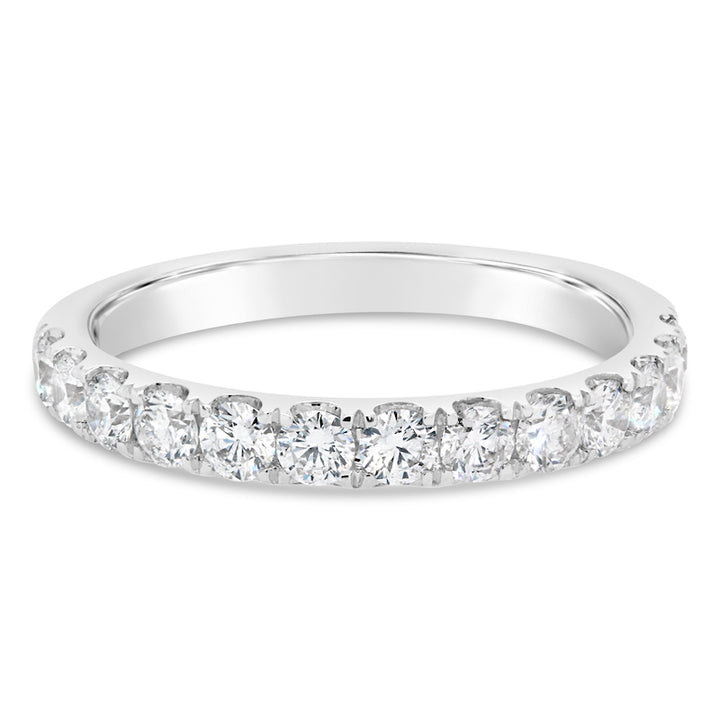 14kt White Gold Prong-Set Diamond Wedding Band
