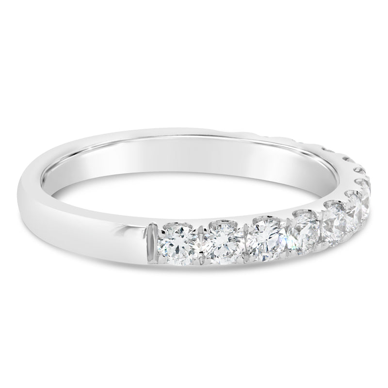 14kt White Gold Prong-Set Diamond Wedding Band