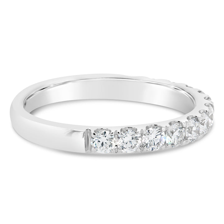 14kt White Gold Prong-Set Diamond Wedding Band