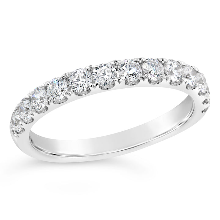14kt White Gold Prong-Set Diamond Wedding Band