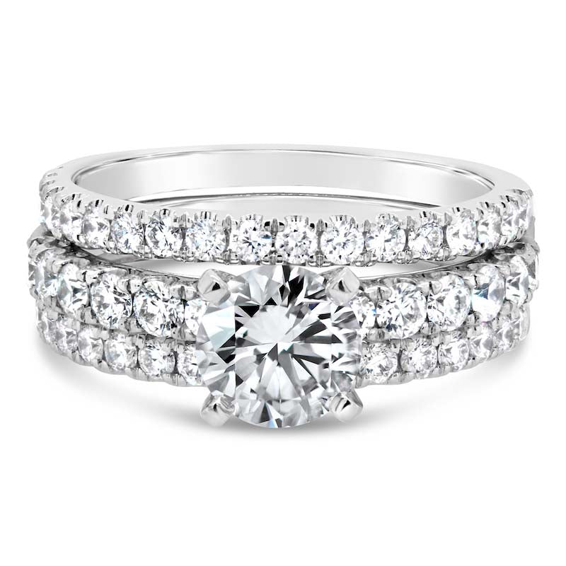 14kt White Gold Diamond Ring Jacket Prong Set