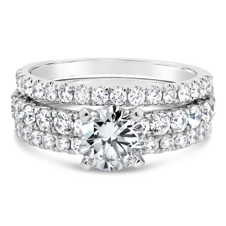 14kt White Gold Diamond Ring Jacket Prong Set