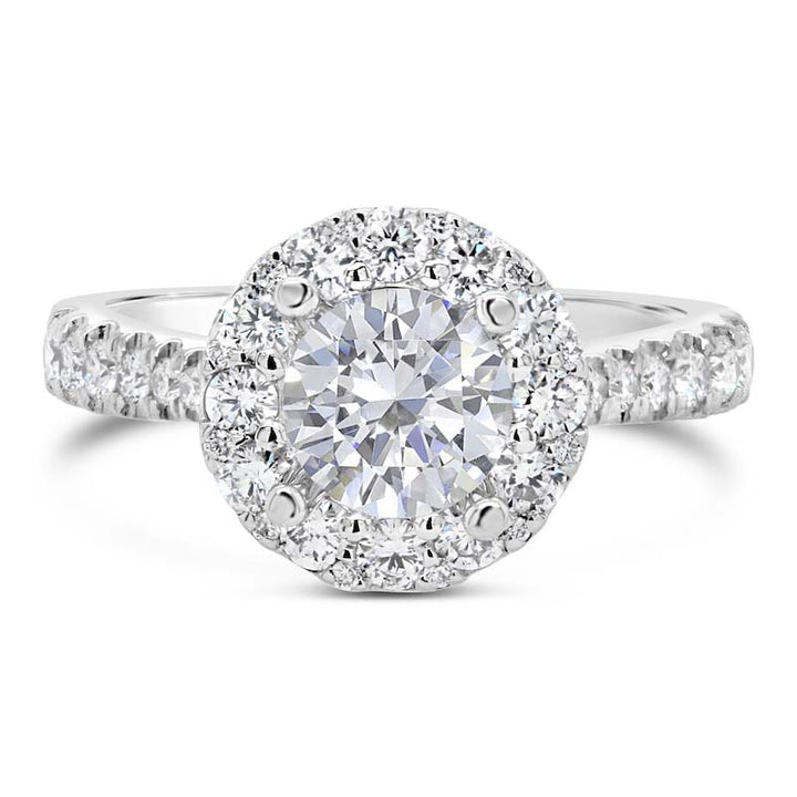 Platinum Distinctive Halo Prong Engagement Setting