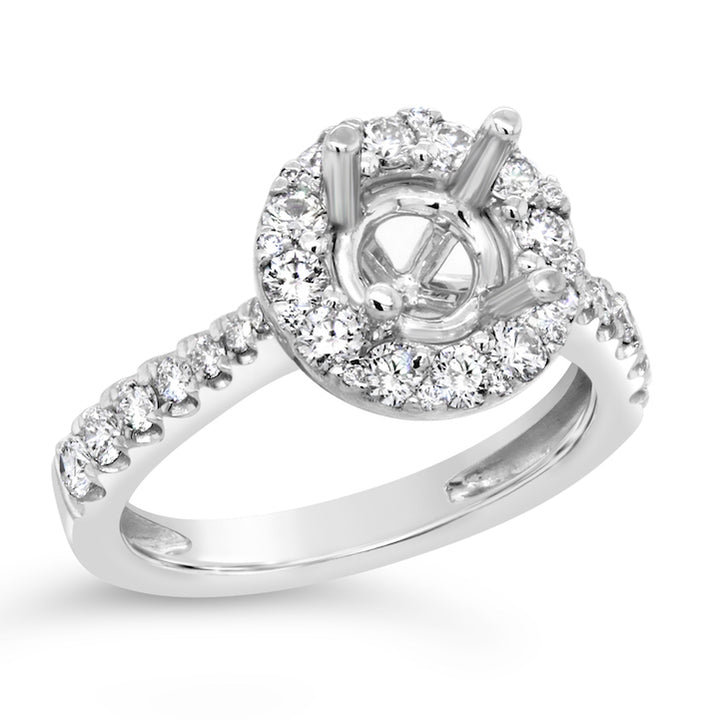 Platinum Distinctive Halo Prong Engagement Setting