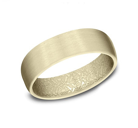 14K Yellow Gold Satin Finish Band with Ottoman Detail