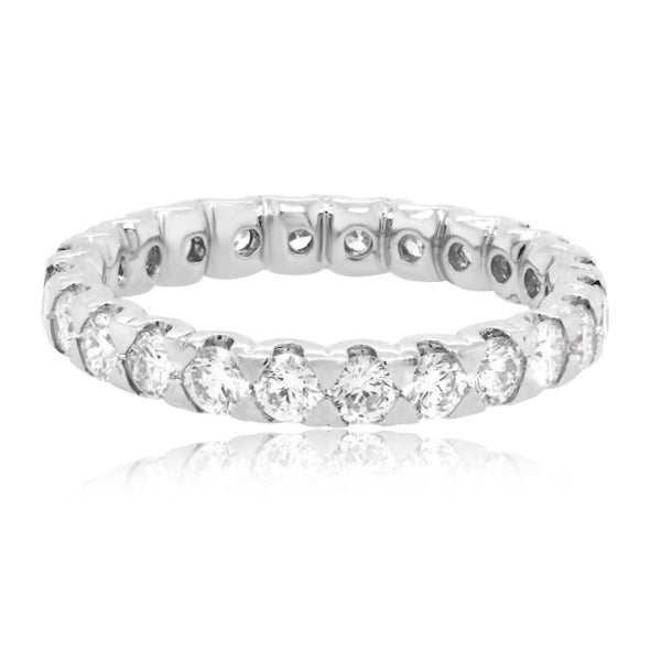 Azure Platinum Eternity Shared Prong Ring | Washington Diamond