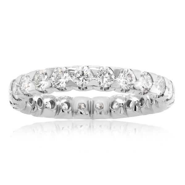 Azure Platinum Eternity Shared Prong Ring | Washington Diamond