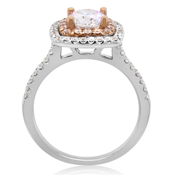 Double-Row Halo Engagement Setting in 18K | Washington Diamond