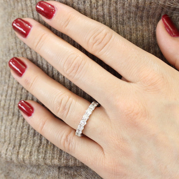 Platinum Shared-Prong Diamond Wedding Band