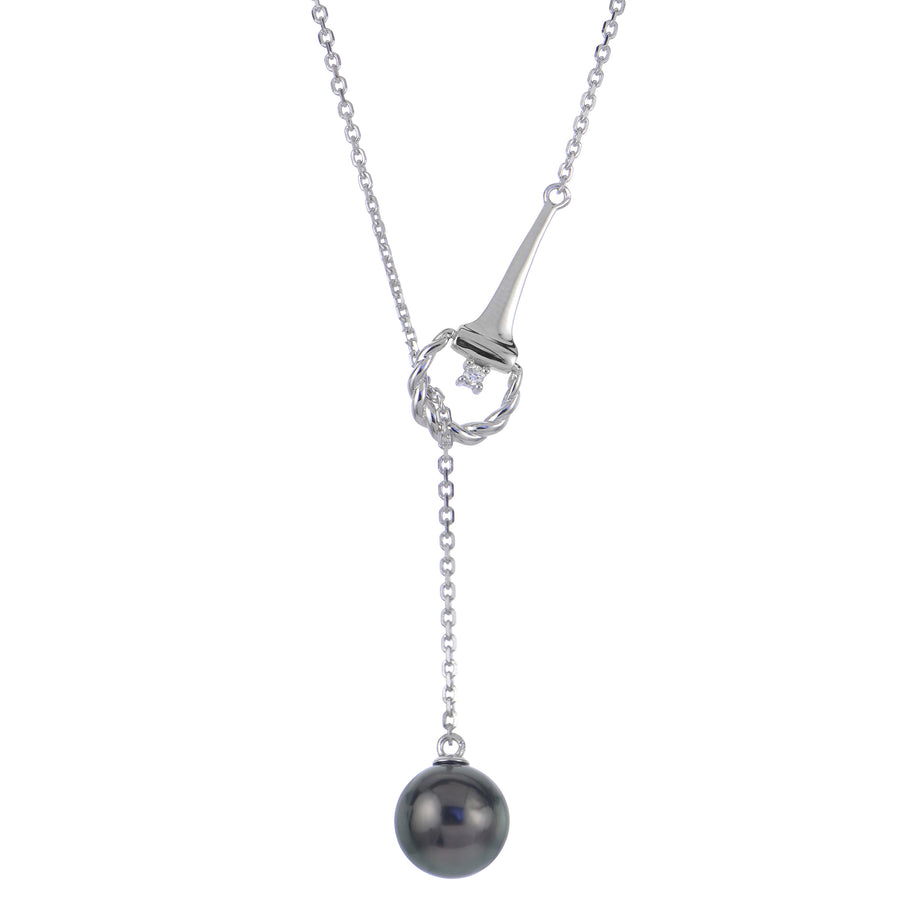 Sterling Silver Tahitian Pearl Necklace