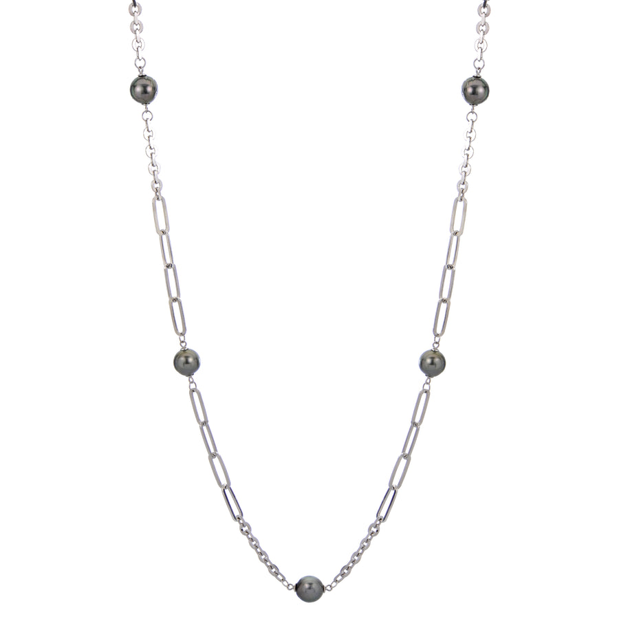 Sterling Silver Tahitian Pearl Necklace